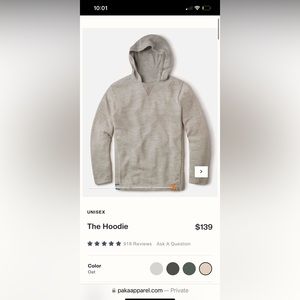 Paka alpaca hoodie in oat size L NWT